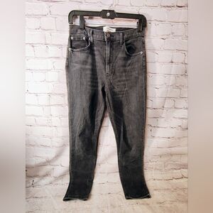 Reformation Size 28 Women's High Waist Skinny Black Crop Jeans Mom